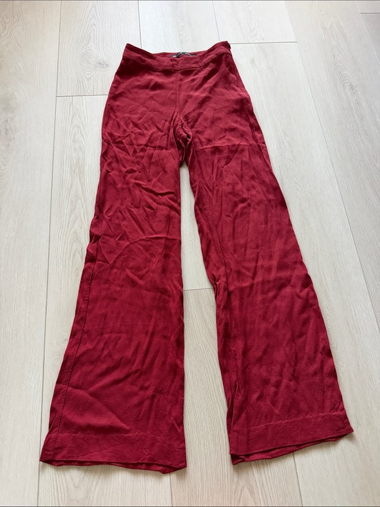 Zara Pants - Zara Girls' Deep Red Flared Knit Pants